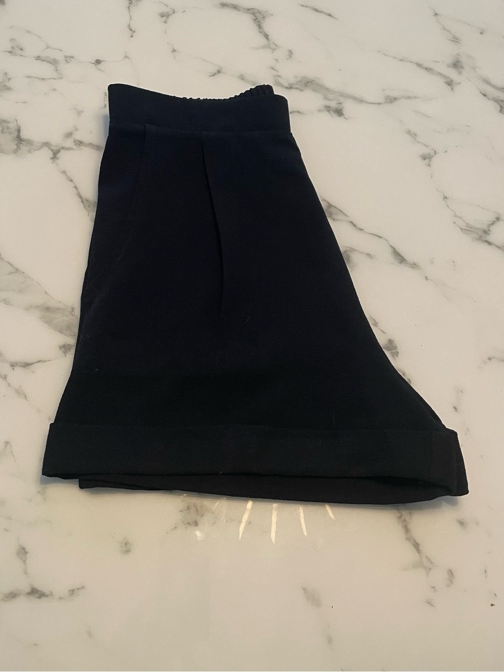 American Apparel Women's Little Black Pleated + Cuffed Shorts